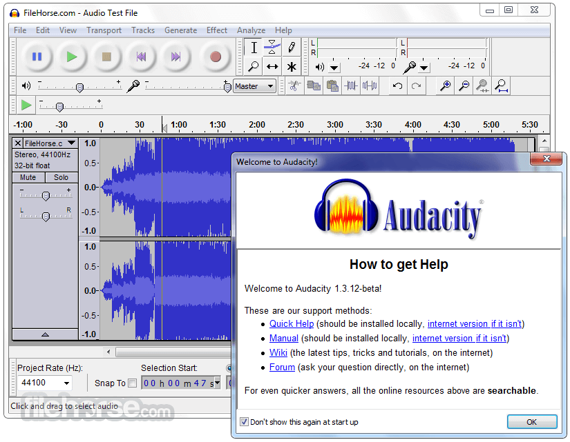 audacity screenshot 01 - دانلود ویرایش حرفه ای صدا با Audacity